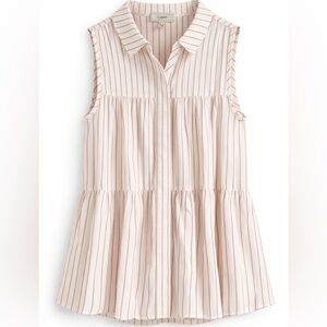 Cupio Striped Button Up Tank